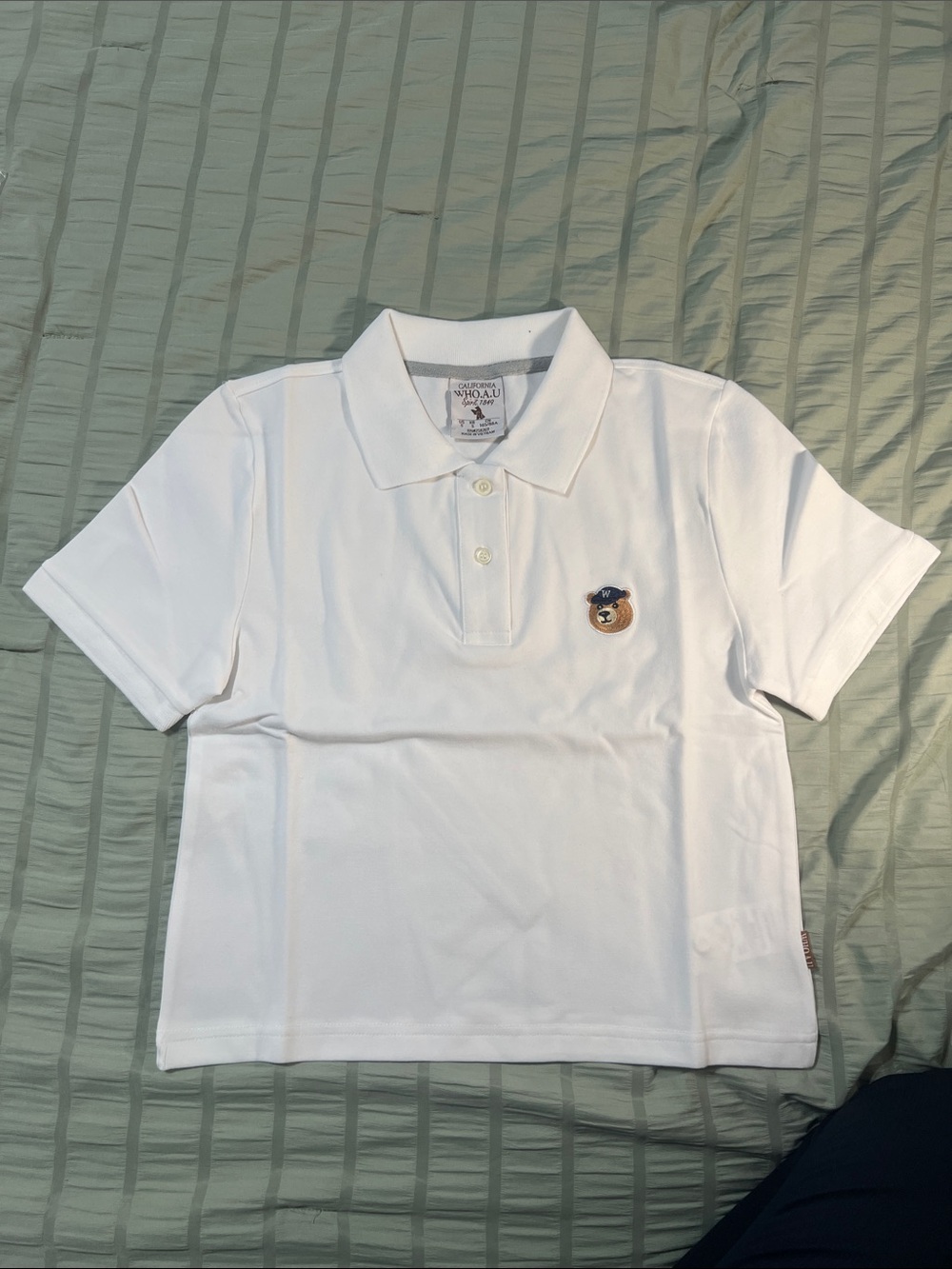 Spirit White Who.A.U with Embroidered Bear Patch